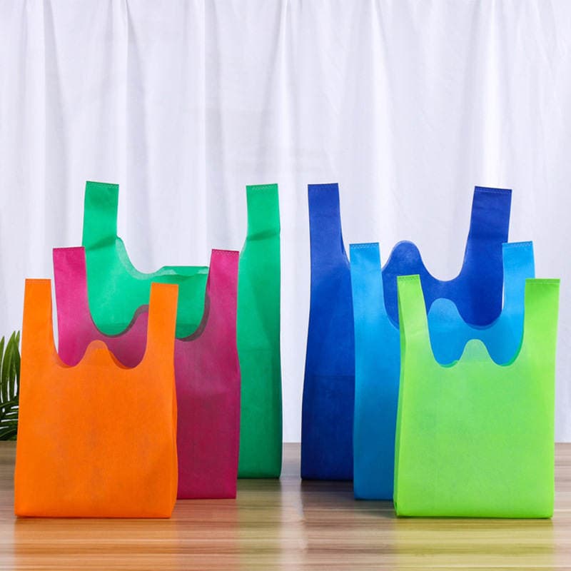 In-Stock Non-Woven Fabric Vest Bags, Thickened Eco-Friendly Supermarket Shopping Tote Bags, Foldable Promotional Hand-Held Bags, Customizable 2