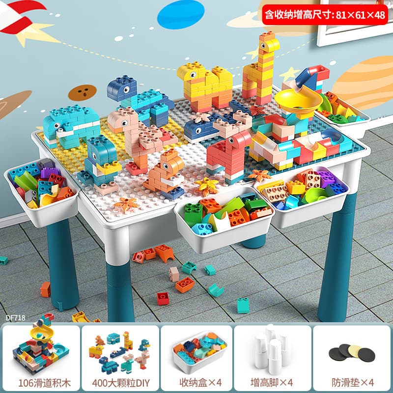 Extra large extended building block table + 502 large particles + 4 height increases and 4 storage