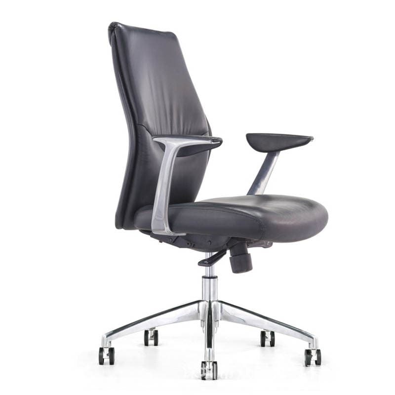 Dəri rəhbər ofis kreslosu, orta arxalı, fırlanan, qaldırılan 4