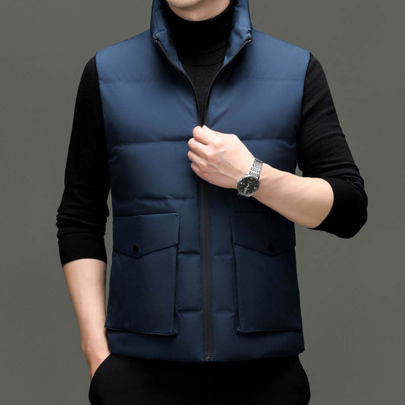 2025 Winter Men's down Vest, Casual Stand-Collar Sleeveless Jacket for Young and Middle-Aged Men, Wholesale Available 3