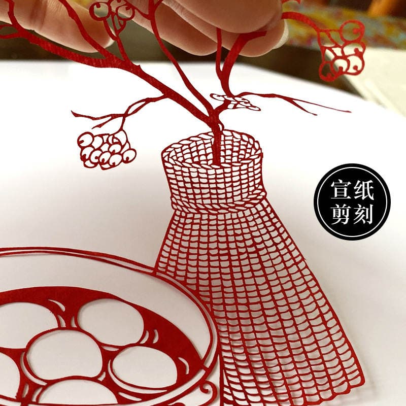 Chinese Style Handmade Paper-Cut Decorative Paintings Bilateral Imitation Solid Wood Frame Ornaments Art Innovative Paper-Cut Window Grilles 4