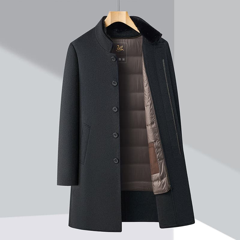 A8519 black (mink fur collar + removable down liner)