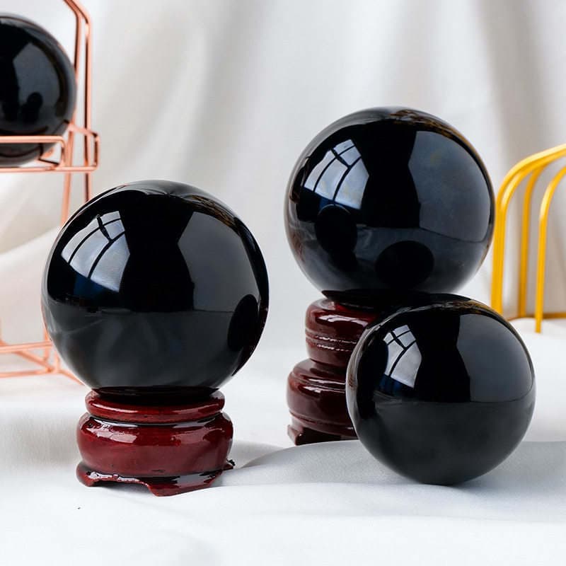 Cilalanmış obsidian kristal topu, Feng Shui və ya Enerji daşı, Yeddi Ulduz Düzülüşü 4