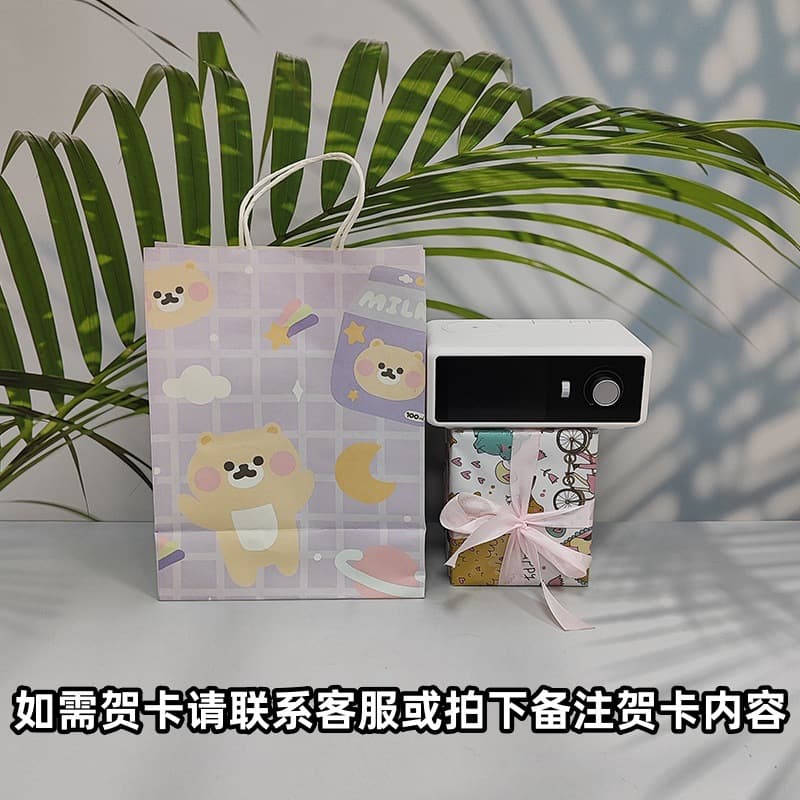 White + plaid bear gift bag + exquisite packaging for couples