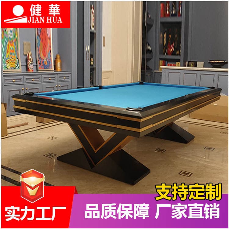 V Formalı Üçayaqlı Fərdi Ağac Bilardo Stolu, Mərmər Səthli, Çin Qara Səkkiz/Amerika Bilardosu üçün 4