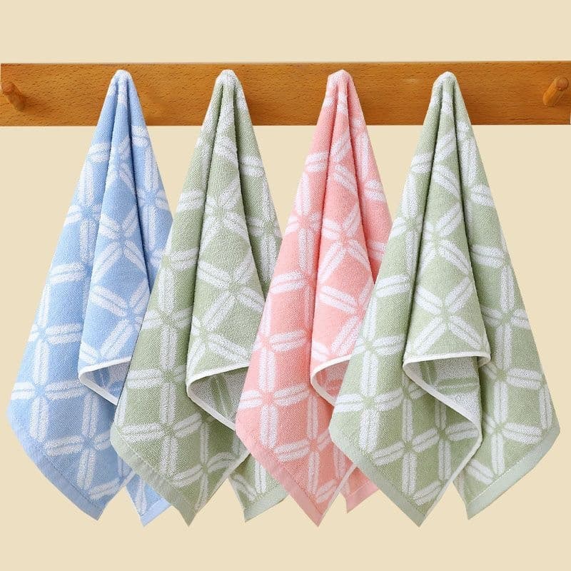 Huiqin - [Thin Towel 4-Pack Rich Pattern] 1 pink, 1 blue, 2 green - Low price all year round