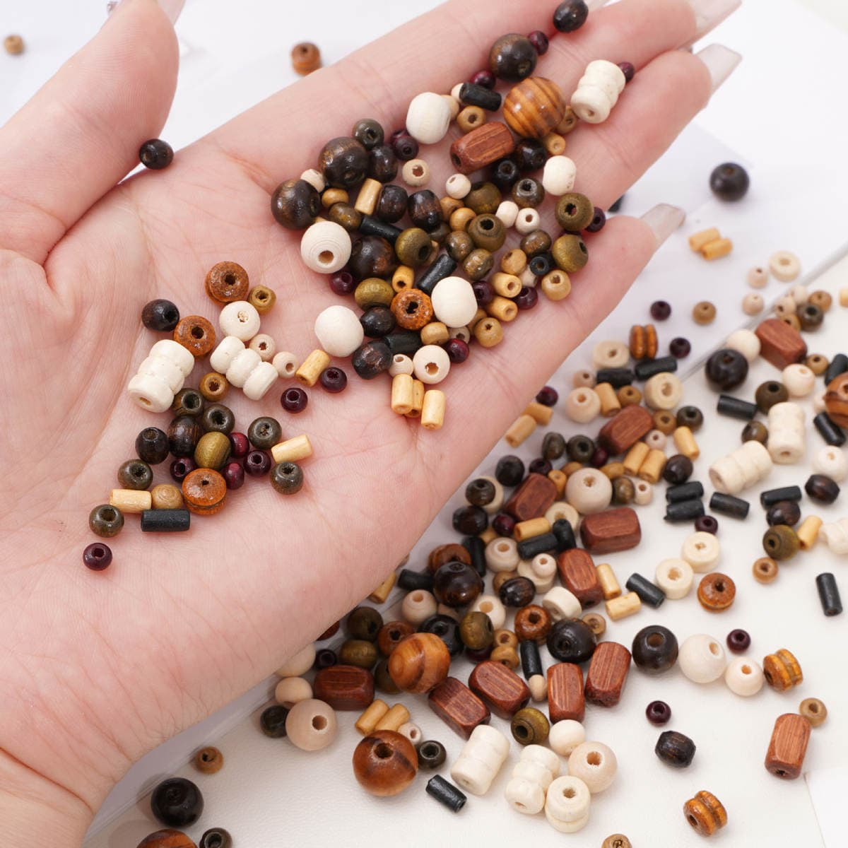Multiple Styles of Hemu Wooden Beads Handmade DIY Beads Bracelet Necklace Accessories Bracelet Decorative Materials Jewelry Loose Beads 3