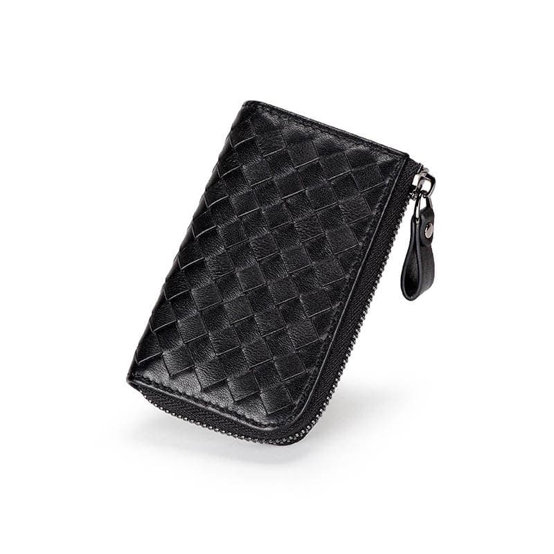 Woven Sheepskin Key Bag Women's Soft Leather Leather Car Lock Keychain Card Bag Set Integrated Car Remote Control Bag 5