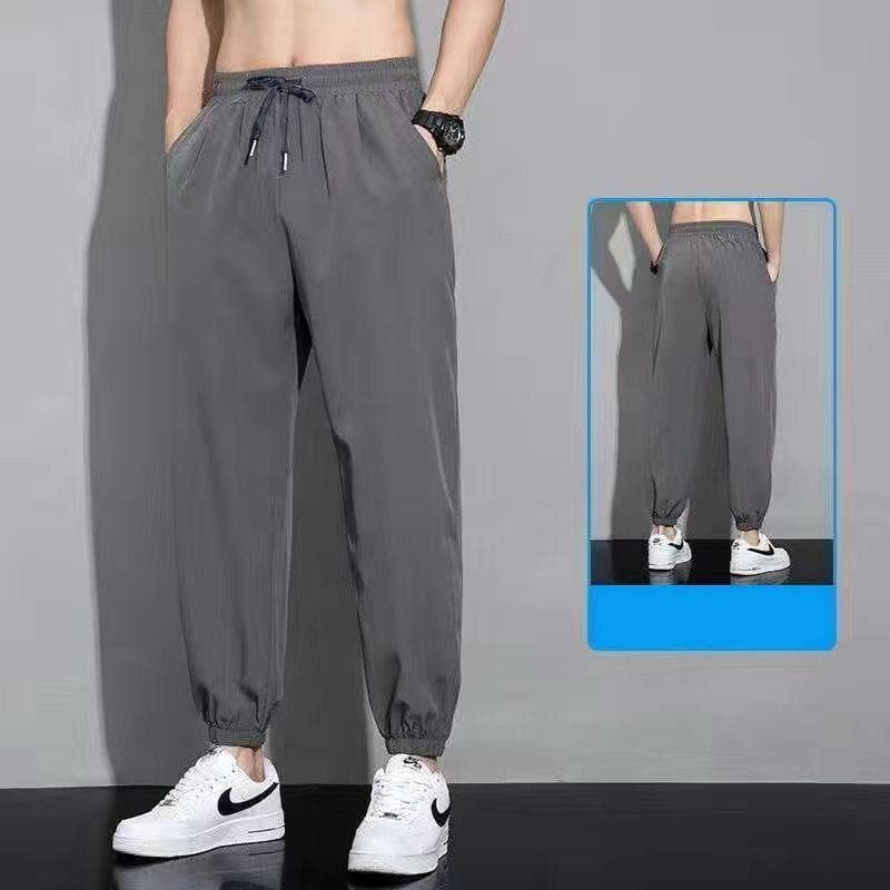 Gray-four-sided stretch leggings