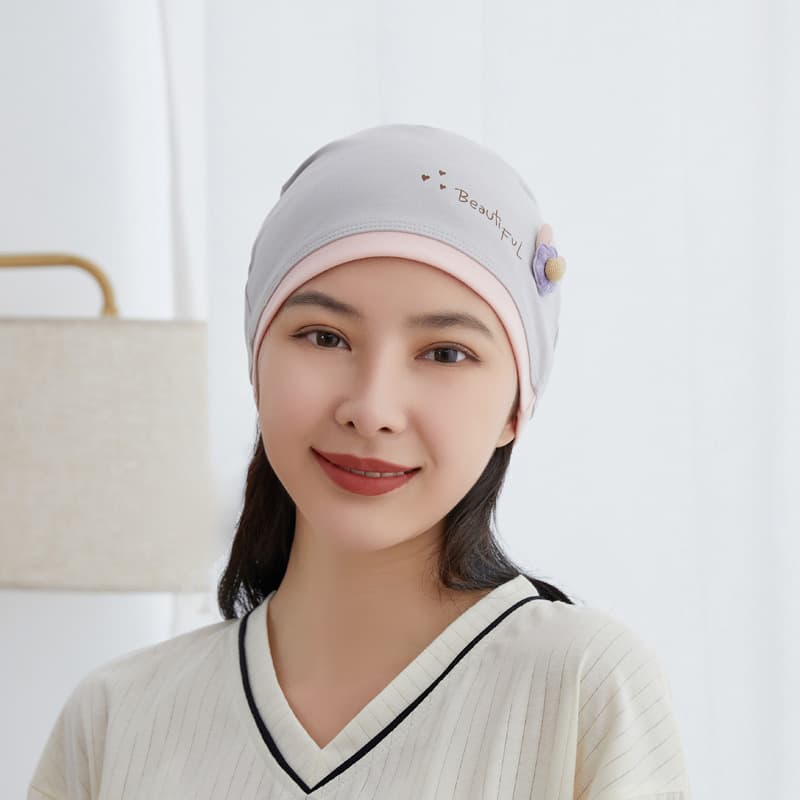 Thick material small flower gray dome cap
