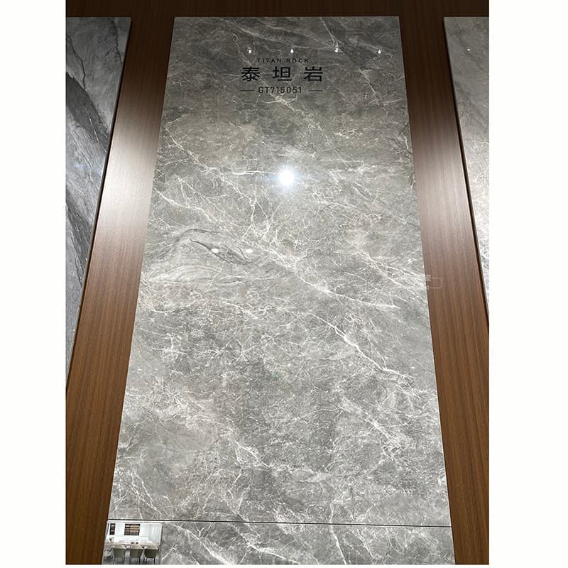 {in stock, made in foshan, guangdong} high-gloss porcelain tile 3c with g-titanium gray finish