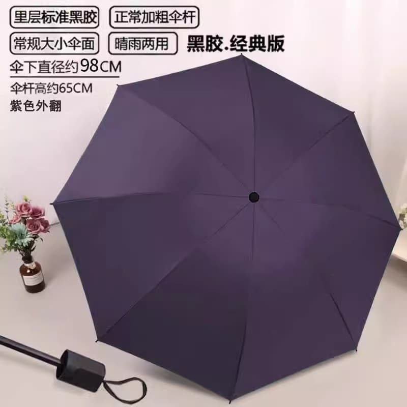 8-bone sunny and rainy sunscreen vinyl umbrella-single [purple]