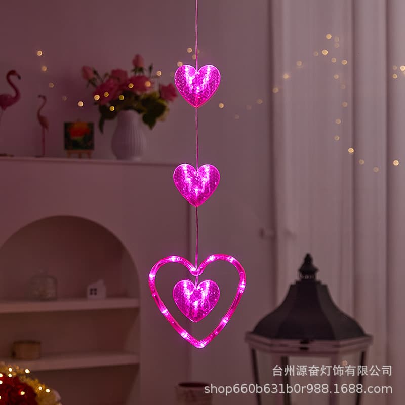 Pink love double hearts triple