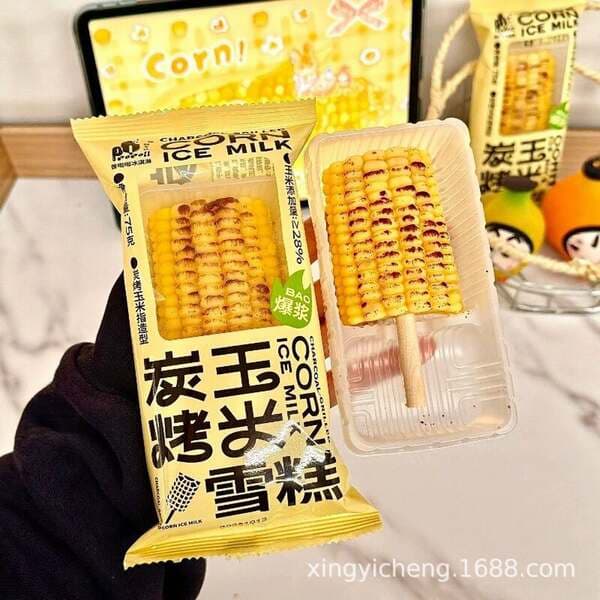 2026 Pula La New Product Internet-Famous Creative Charcoal-Grilled Corn Ice Cream, Lawson-Style Internet-Famous Ice Cream, Cold Drink Wholesale