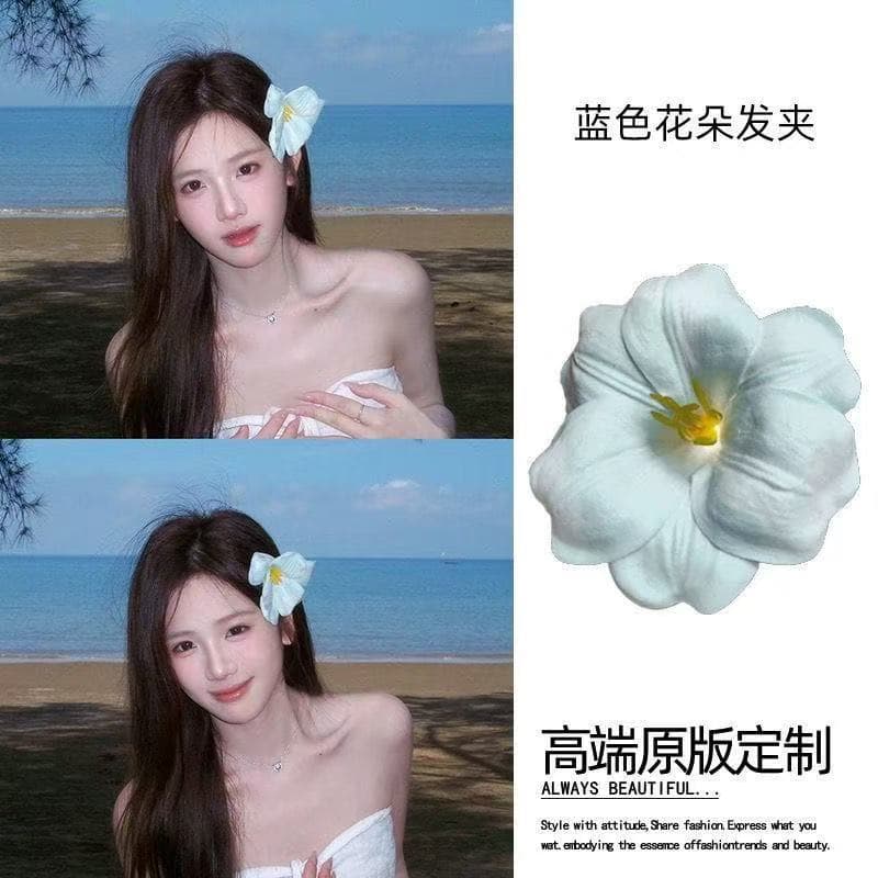 5920 open tulip hair clip-blue