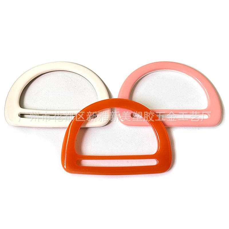 Luggage accessories D-shaped slotted resin handle acrylic plastic handle jelly color resin handle wholesale 4