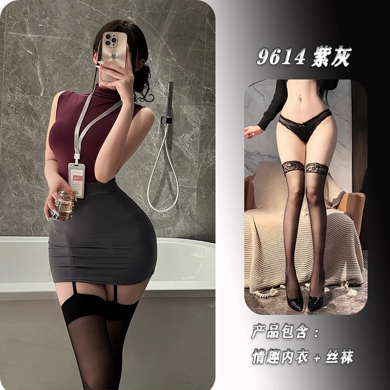 Purple gray + stockings