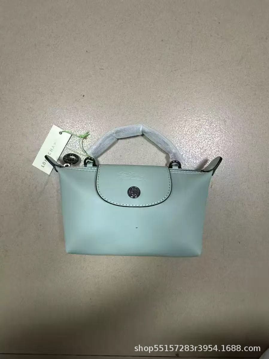 Leather mini verbena green