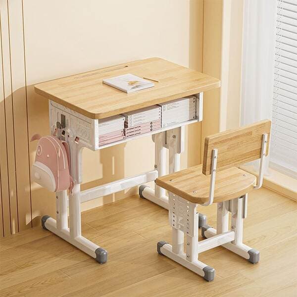 Children's Study Table, School Desks and Chairs for Primary and Secondary School Students, Tutoring Class Classroom, Adjustable Desks