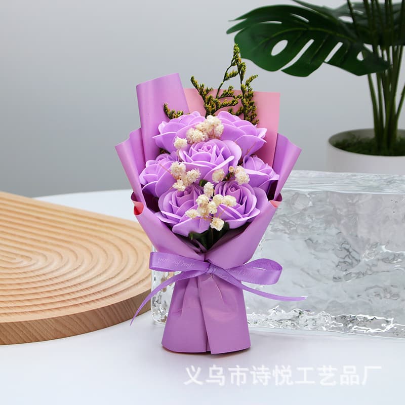 New 7 light purple rose bouquet
