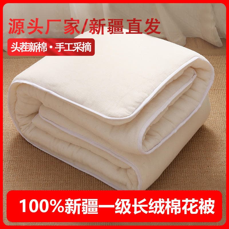Xinjiang Pure Cotton Anti-Mite Long-Staple Cotton Winter Quilt Core, Winter Quilt Cotton Batting Mattress Pad, Thickened for Student Dormitory, Warm for Winter 1