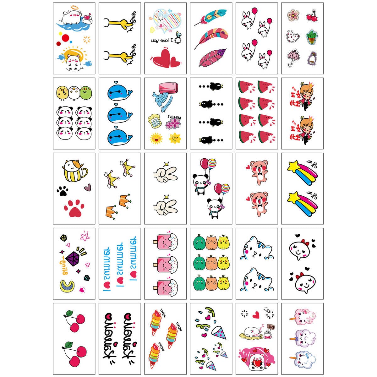Korean Ins Hyuna's Same Style Tattoo Stickers with Lines, Finger Bracelets, Colorful Lines, Smiley Face Tattoo Stickers, Customized 4