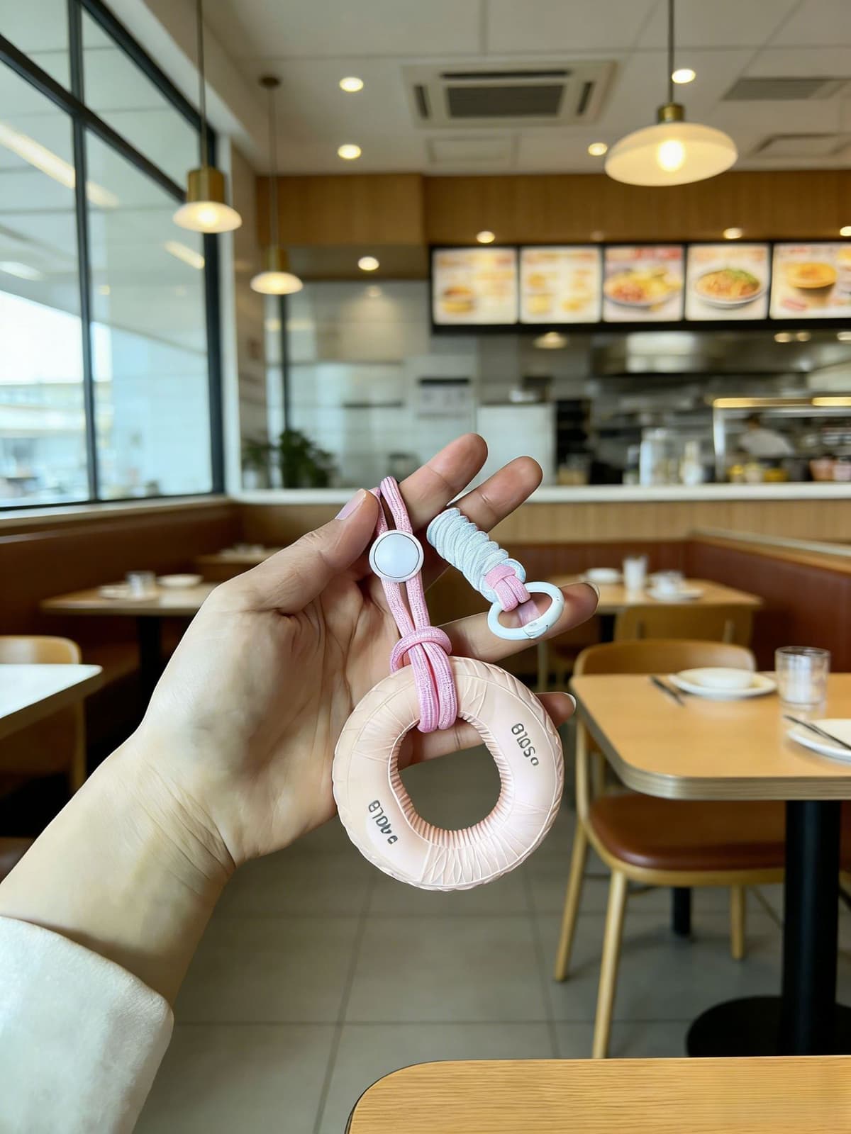 Pink grip ring + lanyard