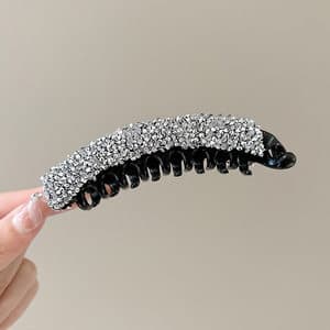 3# white full diamond banana clip 10.5cm