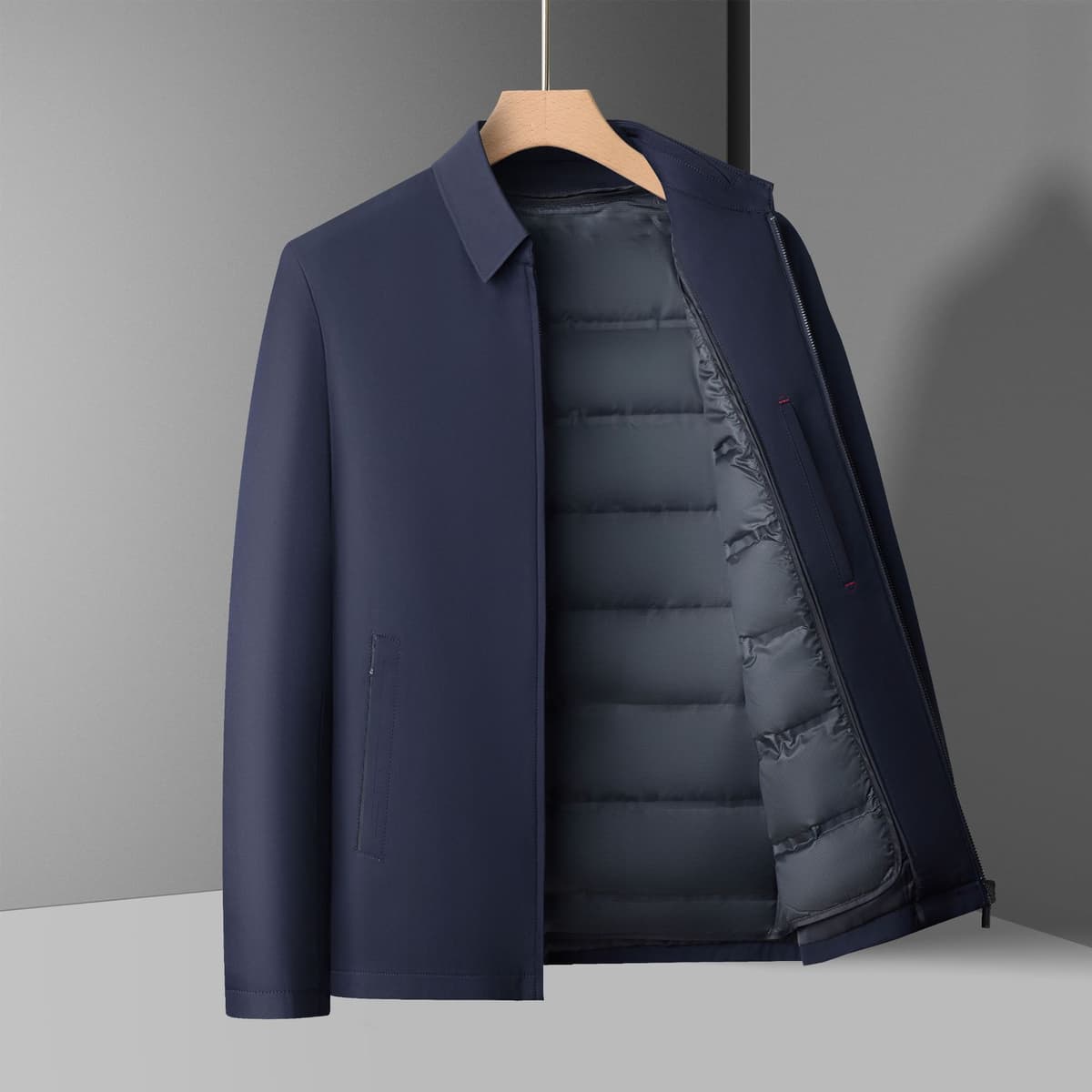 Zz-yr8868 navy blue-removable 50 goose down liner