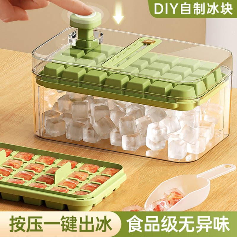 Ice Cube Mold Food Grade Household Press Ice Cube Homemade Ice Cube Artifact with Lid Ice Box Sealed Ice Storage Box 1
