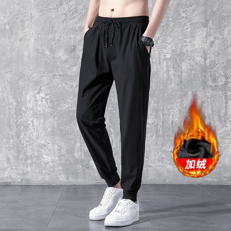Bundled Foot Pants-Pure Black
