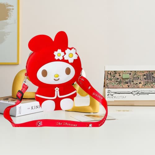Double flower melody coin purse red