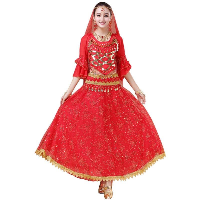 Huayu Dance Spring and Summer New Indian Dance Belly Dance Dance Table Performance Costume Festival Stage Crown Set 5