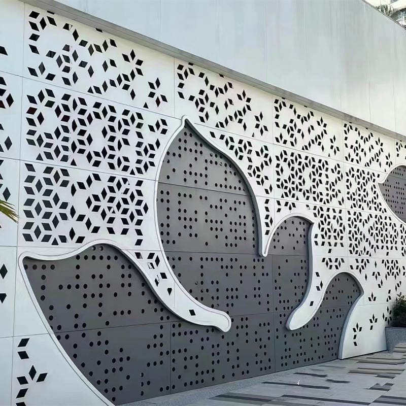 Guangdong Direct Sales Punched Aluminum Veneer Fluorocarbon Spray-Painted Aluminum Plate Carving Processing Exterior Wall Decoration Perforated Aluminum Veneer 2