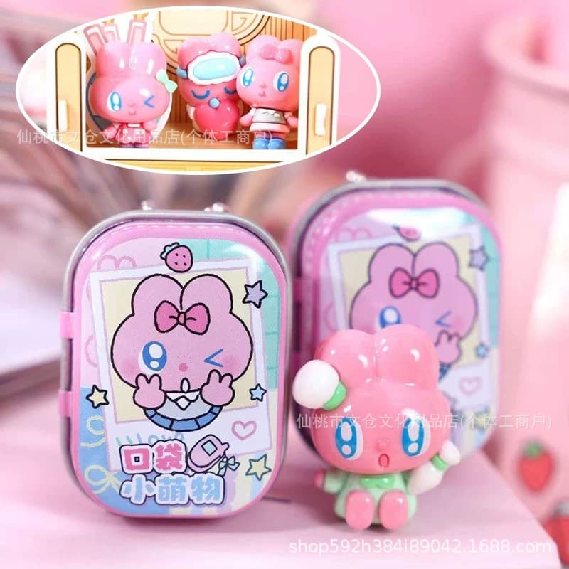 Little rabbit comes to take photo pocket surprise box