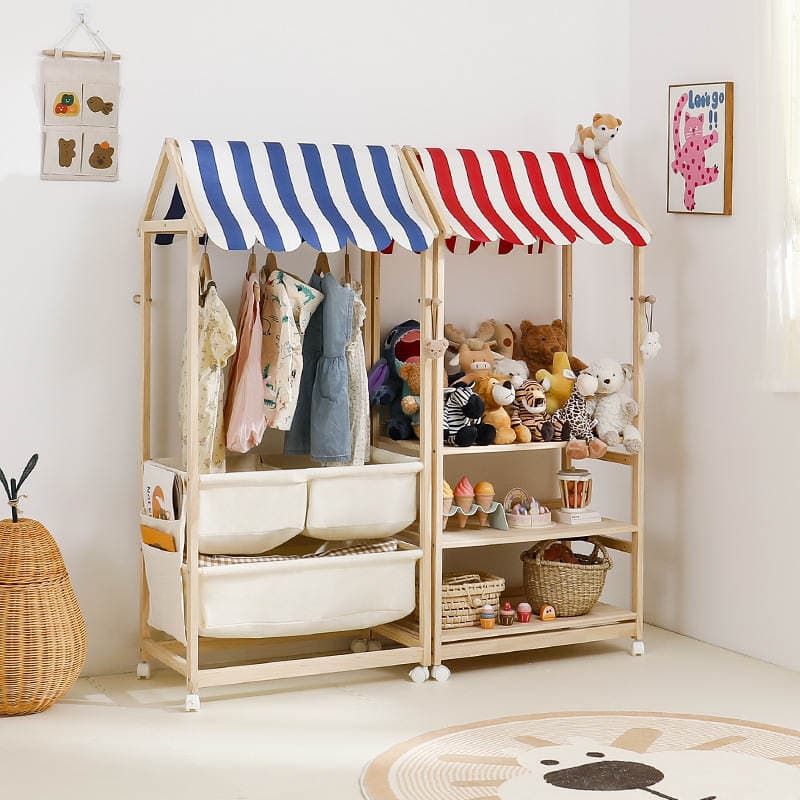 Children's Room Store Storage Rack Children's Toy Storage Rack Household Solid Wood Bookshelf Picture Book Rack Baby Doll Rack 4