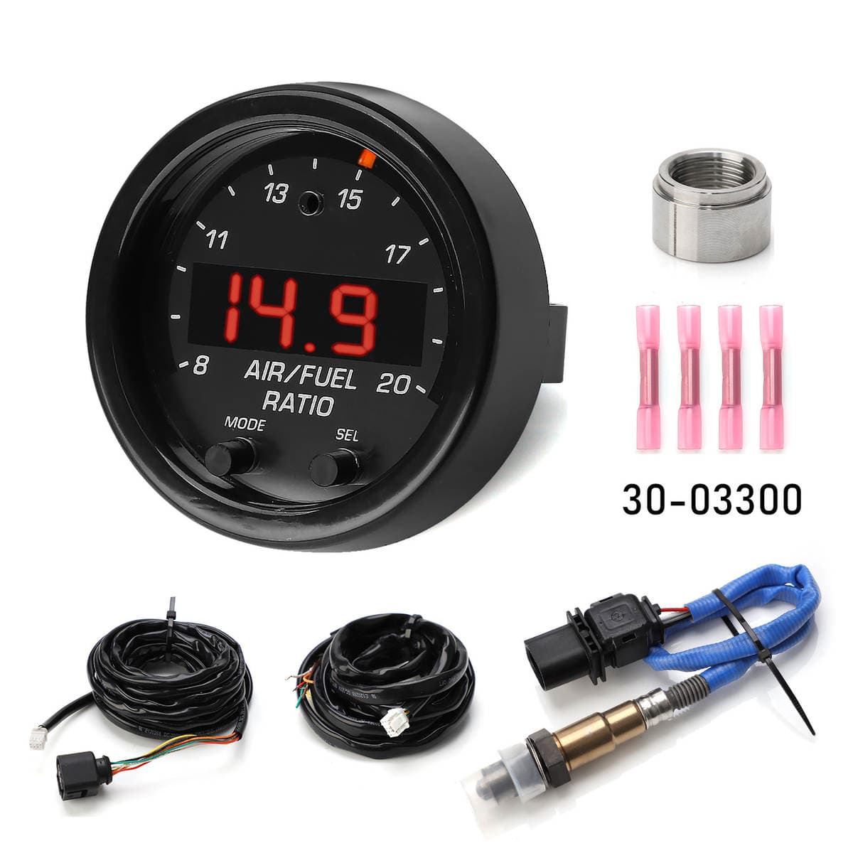 Car Modification Wide-Range Air-Fuel Ratio Gauge 52mm Air-Fuel Ratio Meter with Wide Oxygen Sensor Set Lsu4.9 5