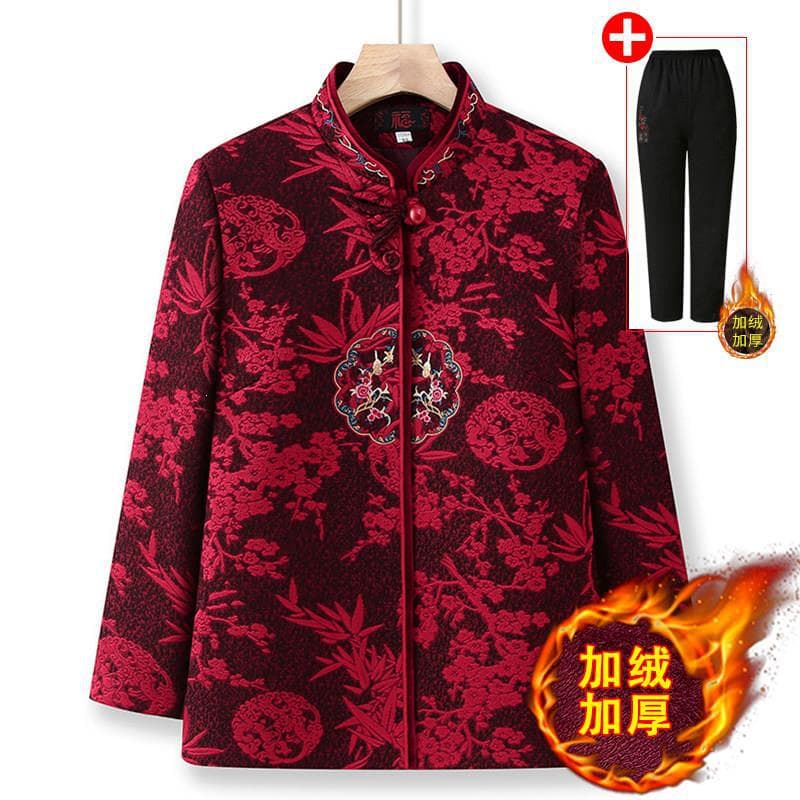 Bamboo leaf flower [fleece top + fleece pants]