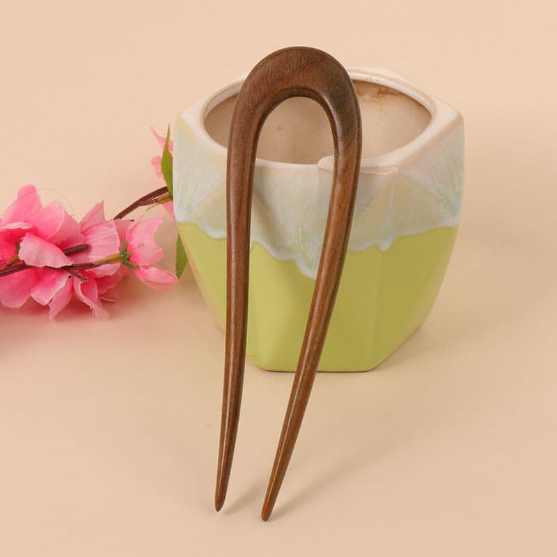 Large green sandalwood hairpin---06 style (length 15cm)