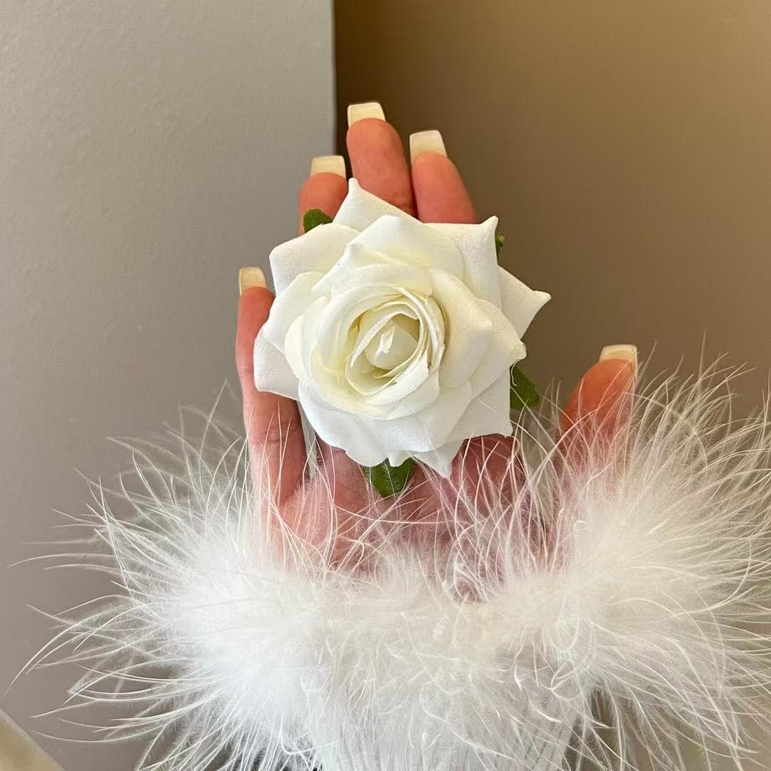 6004 rose hairpin-white