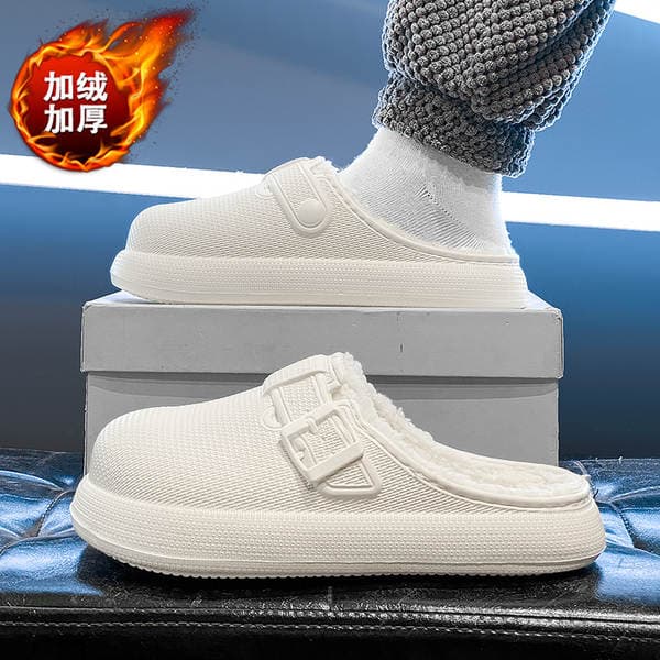 Birkenstock tipli qış ev terlikləri, cütlüklər üçün, yun astarlı, isti və yüngül.