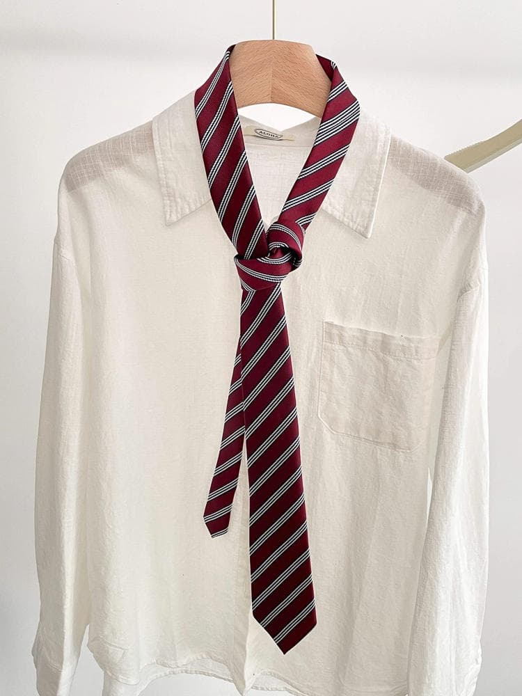 Rose-Style Striped Tie, American Retro Jeans Waist Accessory, Layered Belt, Casual Hand-Tied Neck Scarf 4