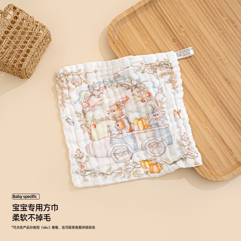 Single flower square scarf travel (30*30cm)