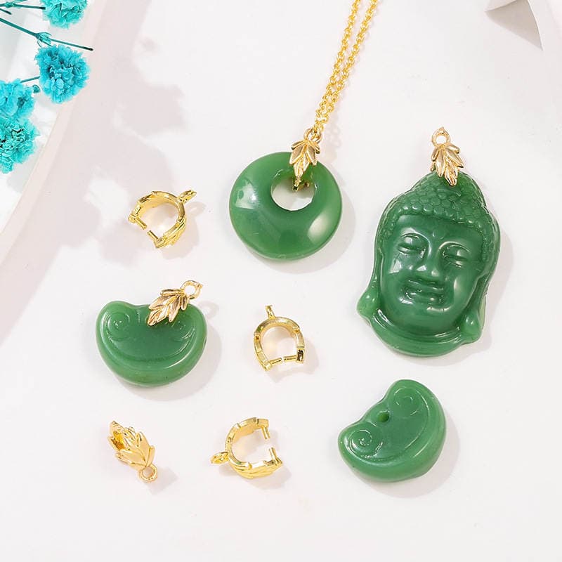 Alloy Electroplated Leaf-Shaped Fixed Clip U-Shaped Melon Seed Buckle DIY Necklace Bracelet Jewelry Accessories Material Wholesale 4