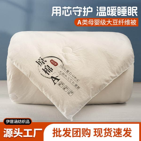Class a Raw Cotton Soybean Fiber Quilt Thickened Quilt Core Warm Winter Quilt Single Cotton Quilt Double Spring and Autumn Quilt Dropshipping
