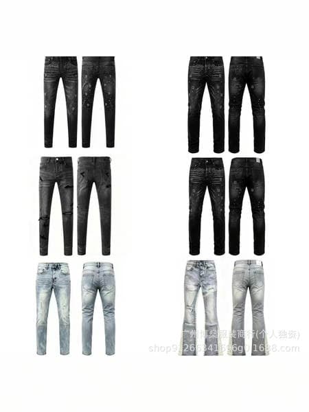 Ksb Jeans Straight Leg Ripped Stretch American High Street Casual Men's Jeans in Stock Assorted Styles Temu