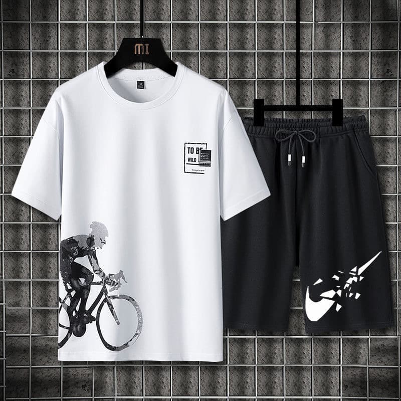 Bicycle + floral shorts suit white
