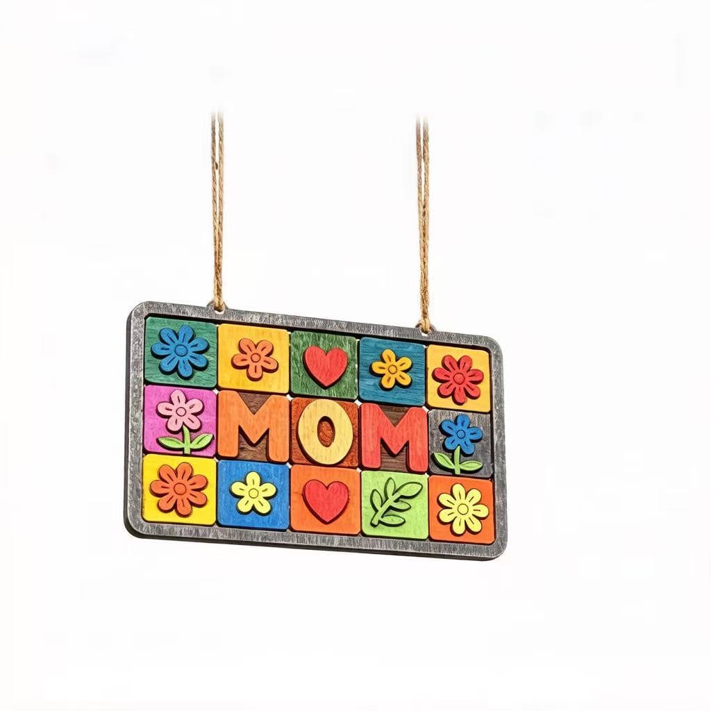Diy wooden wind chime kit - letter & floral design (includes wind chime & string)
