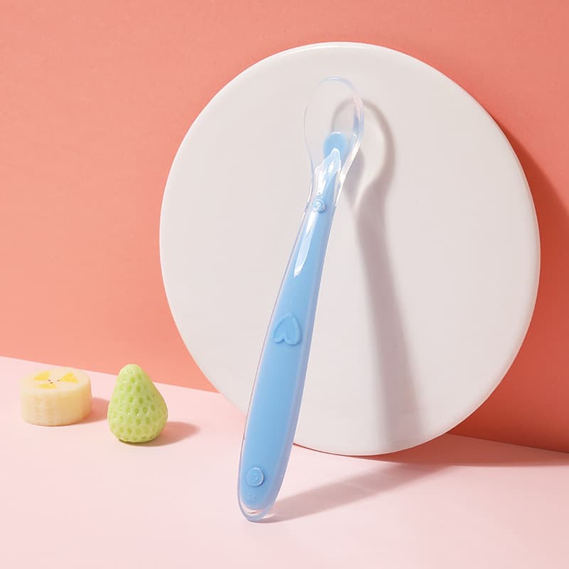 Silicone spoon (heart shape) blue single opp bag