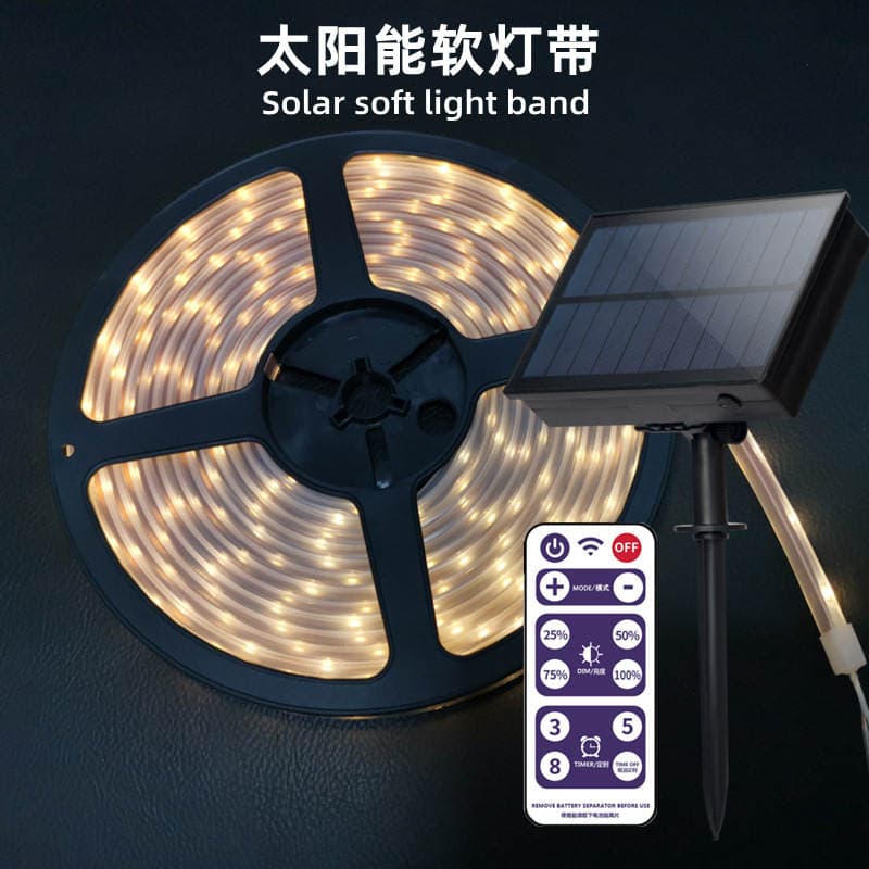 Solar Colored Light Strips, Rubber-Coated Light Strips, Outdoor Courtyard Pavilion Light Strings, Garden Decoration Lights, Balcony Energy-Saving Lights 3